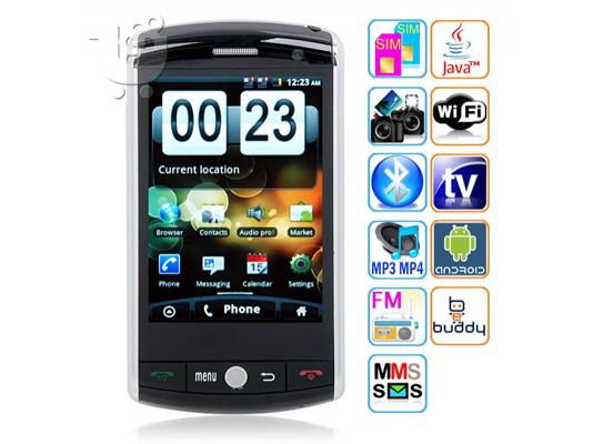 PoulaTo: 3.4 Inch Capacitive Mulit Touch Screen Android 2.2 WiFi GPS Analog TV Compass Smart Phone
